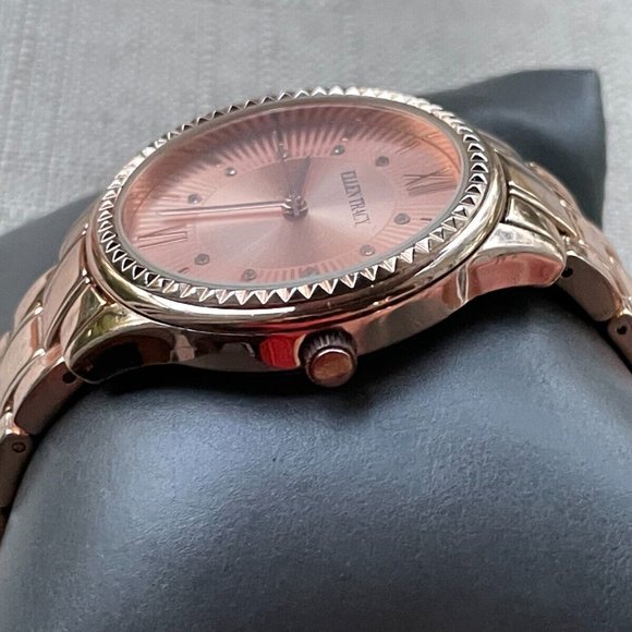 Ellen Tracy Women Wristwatch Rose Gold Tone Analog Quartz Watch - Picture 12 of 12